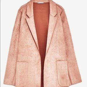 Zara rose/blush suede like blazer